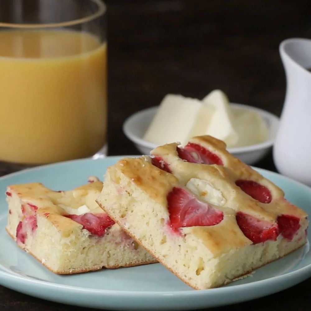 Strawberry Shortcake Sheet Pan Pancakes