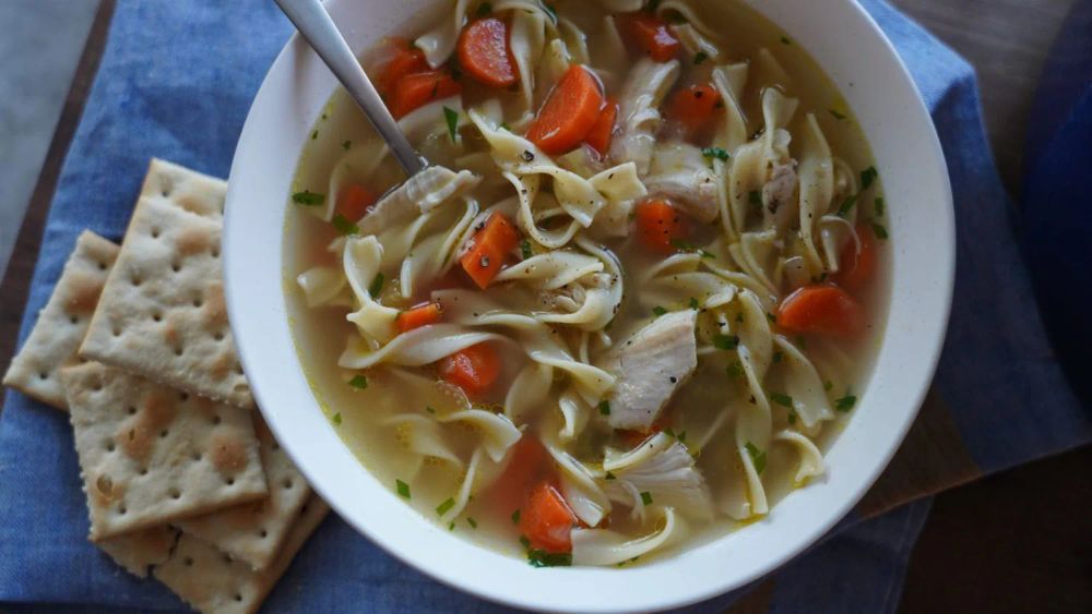 Homemade Roasted Chicken Noodle Soup