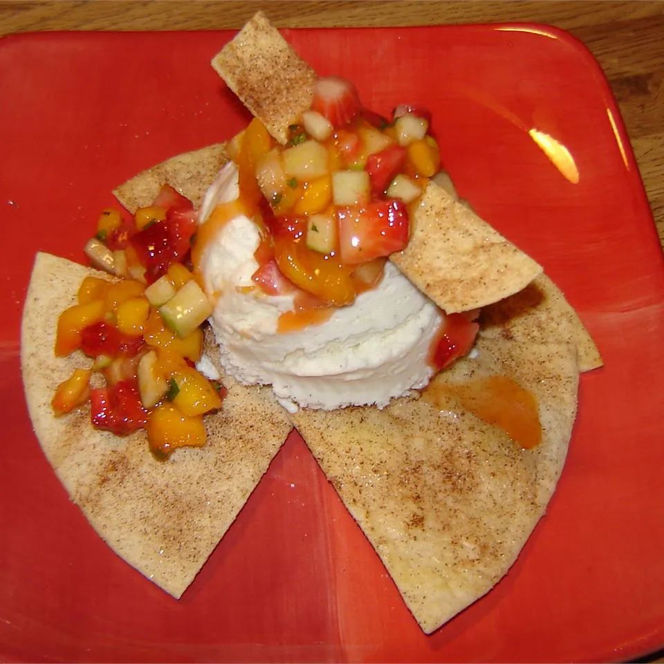 Tortilla Sundae With Minted Mango Salsa