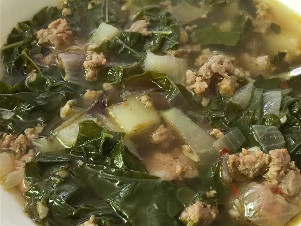 Almost Tuscan Sausage and Kale Soup