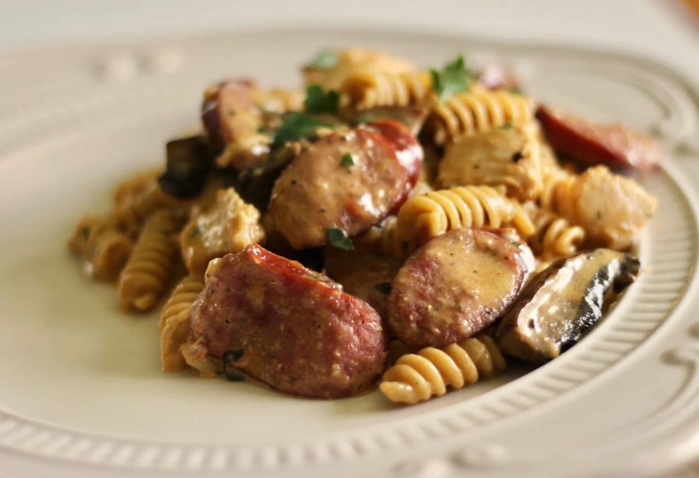 One-Pot Cajun Chicken and Sausage Alfredo Pasta