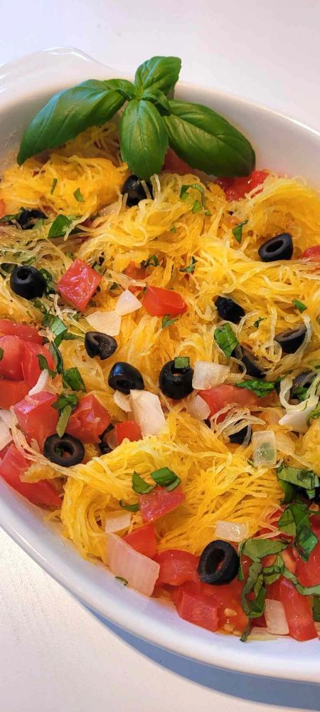 Greek-Inspired Vegan Spaghetti Squash