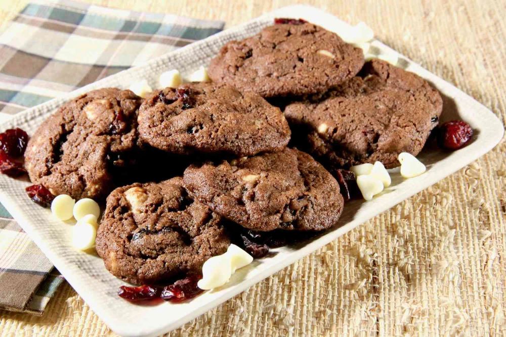 Double Chocolate Cranberry Cookies