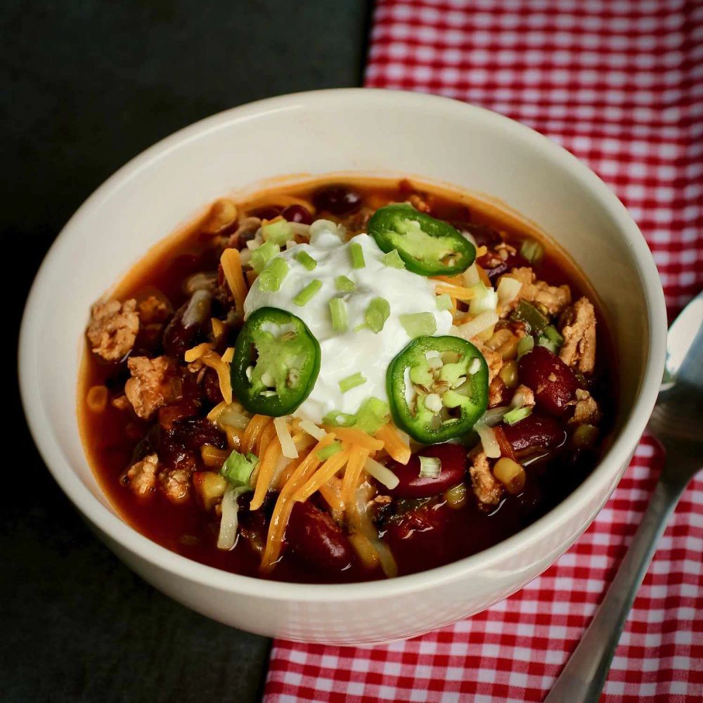 Slow Cooker Ground Chicken Chili