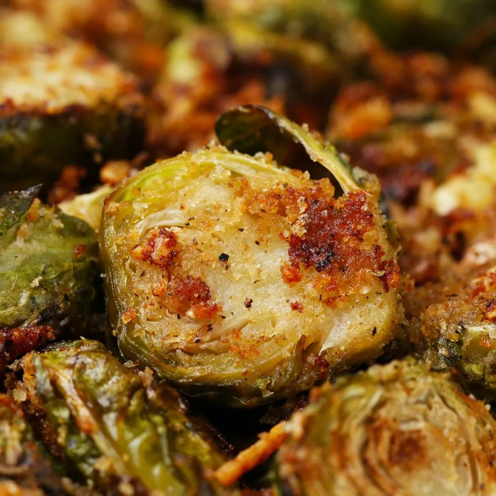 Roasted Garlic Parmesan Brussels Sprouts