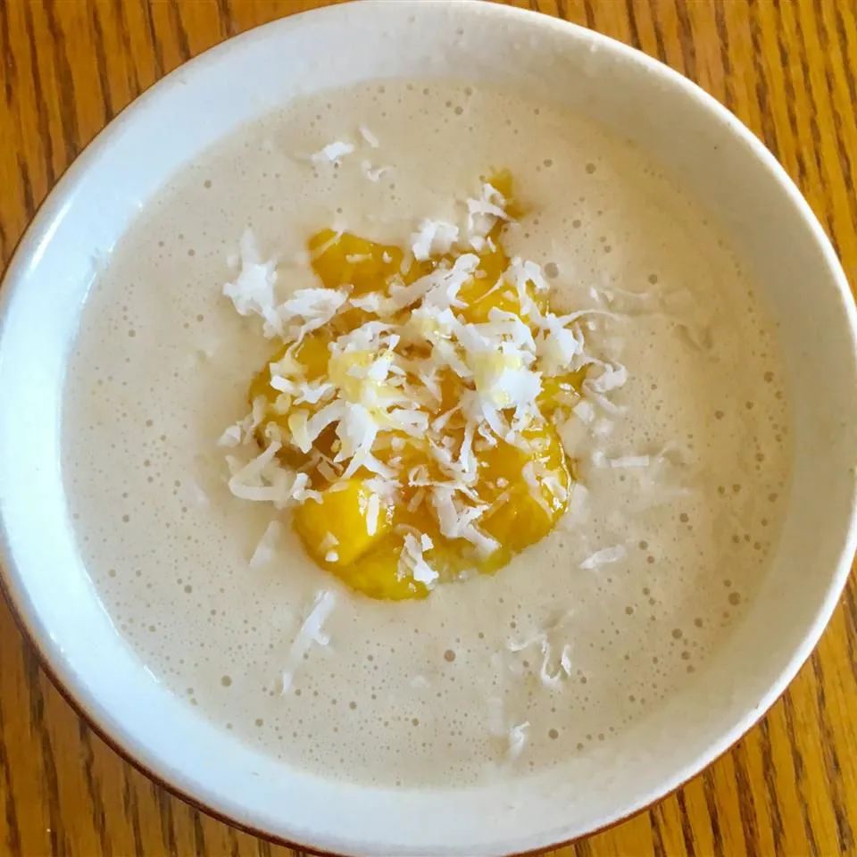 Oat Pudding with Mango and Coconut