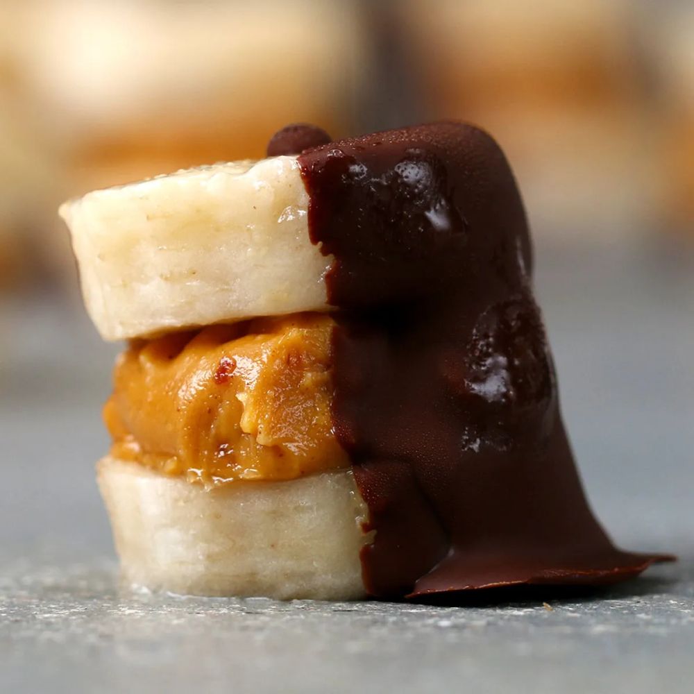 Dark Chocolate Peanut Butter Banana Bites