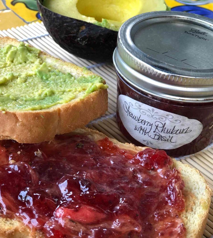 Strawberry-Rhubarb Jam with Basil