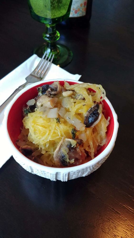 Instant Pot Spaghetti Squash with Sauteed Mushrooms