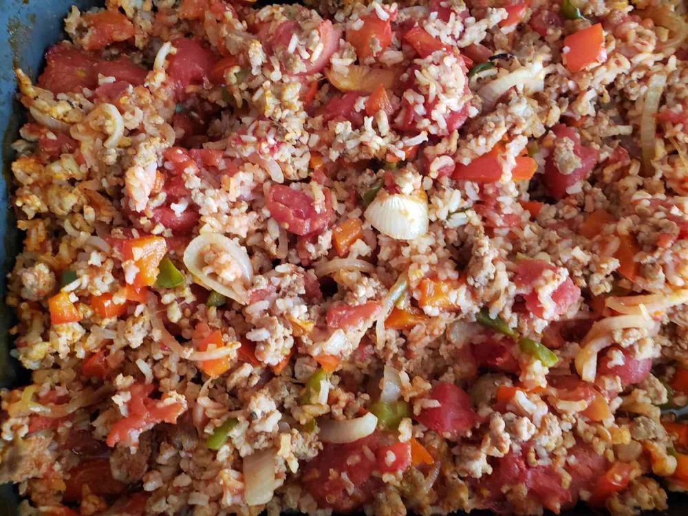 Spicy Sausage and Rice Casserole