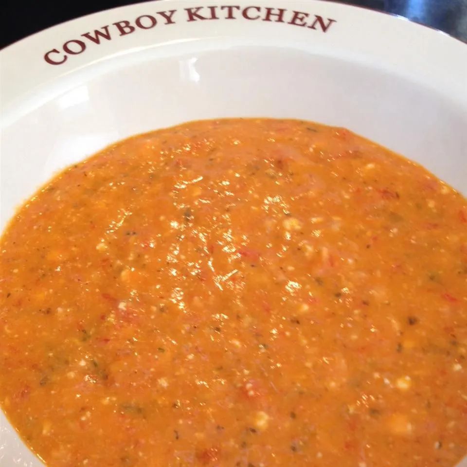 Red Pepper Soup with Feta Cheese