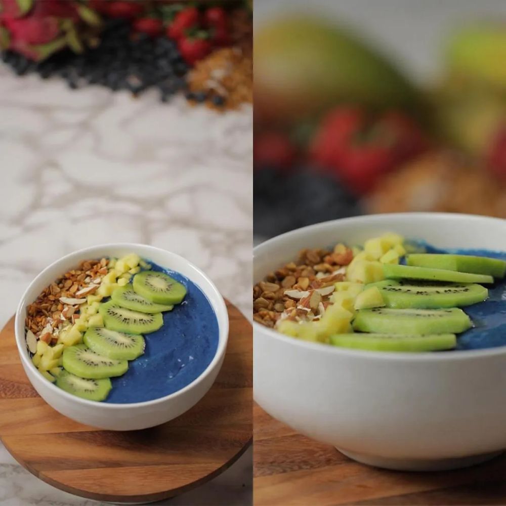 Healthy Smoothie Bowl: Blue Magik Bowl: The Downward Kiwi