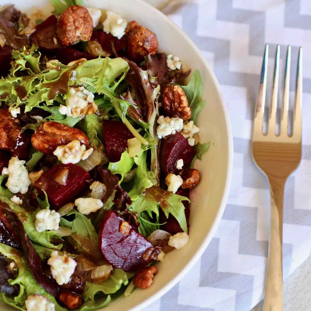 Beet Salad with Pecans and Blue Cheese