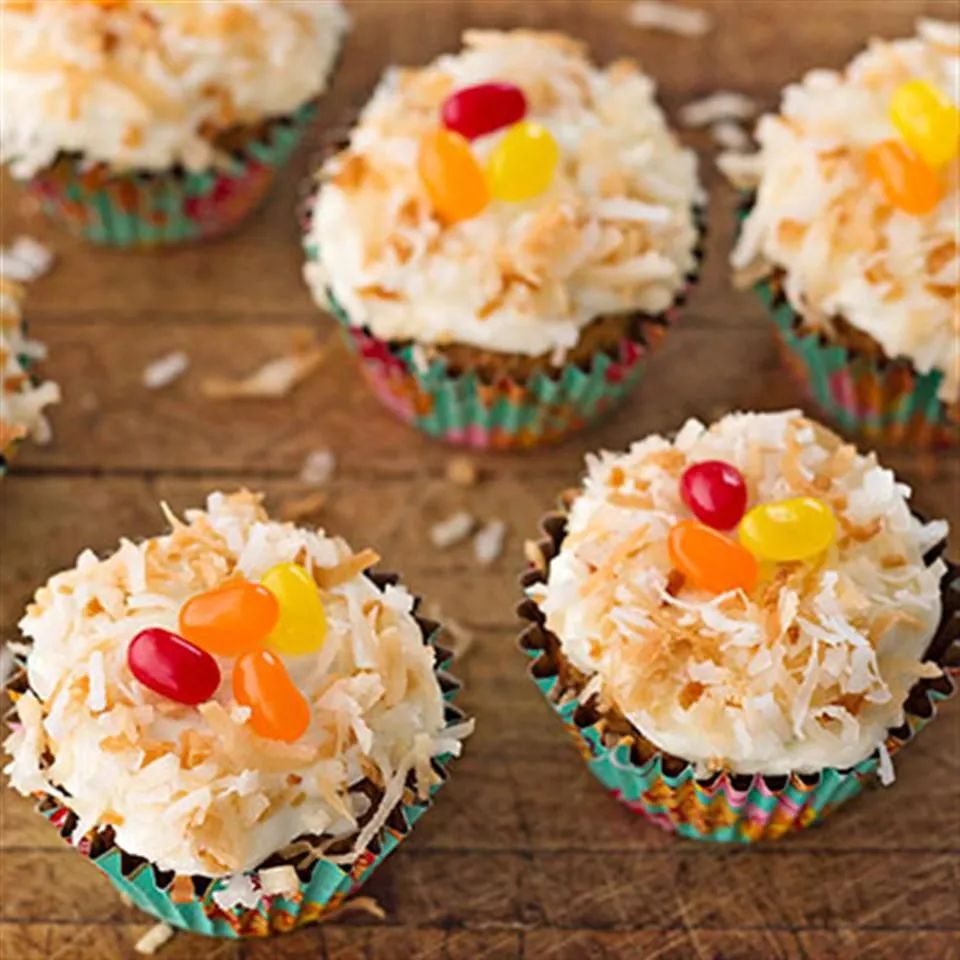 Lemon Frosted Carrot Cake Cupcakes