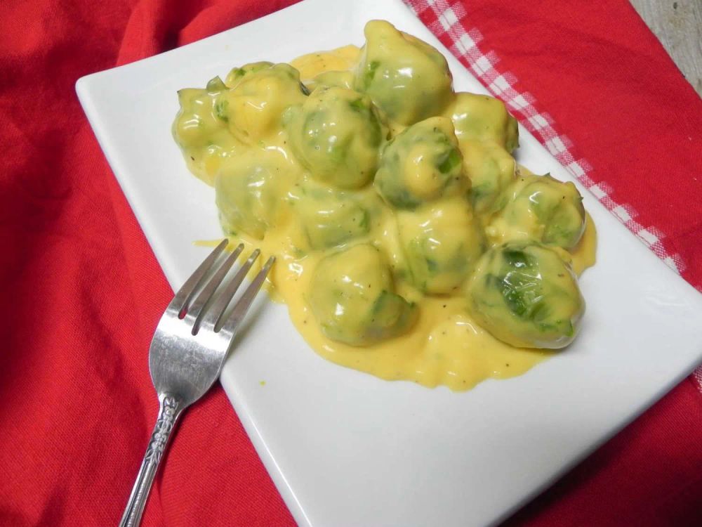 Delicious Creamy Cheesy Brussels Sprouts