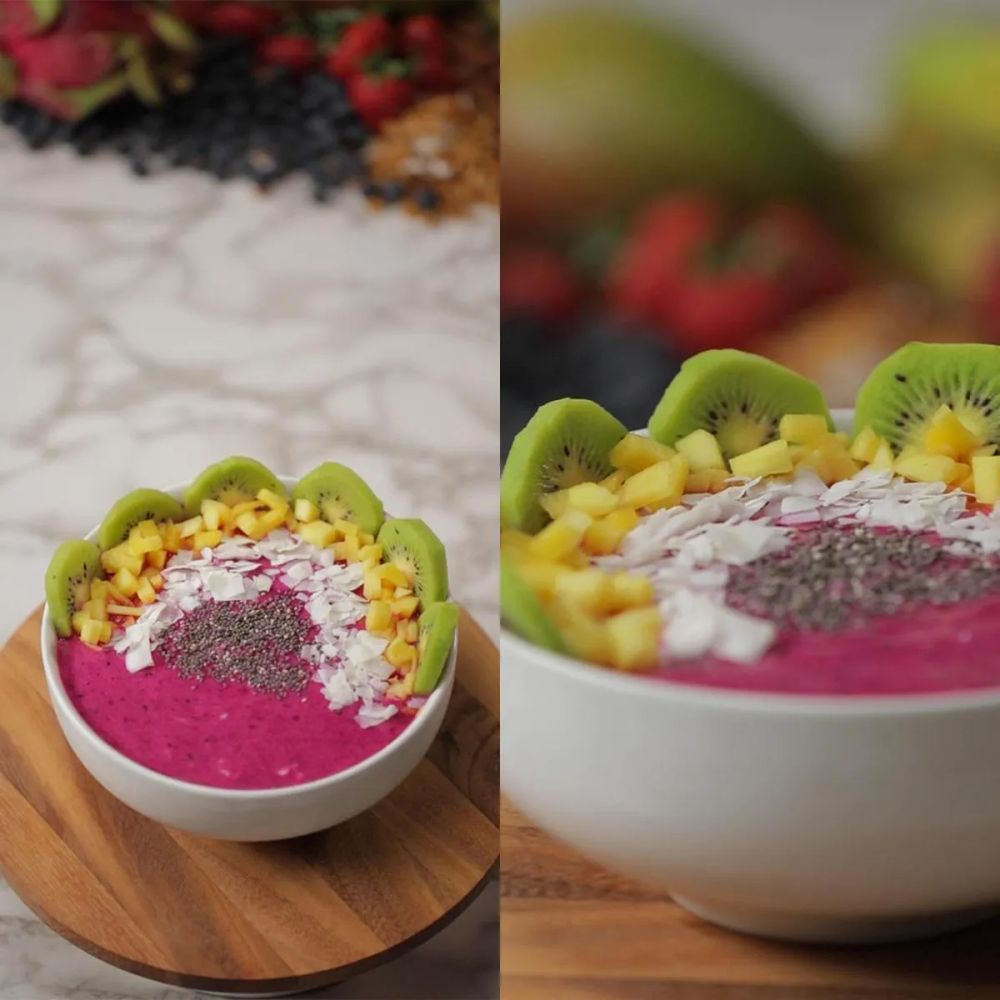 Healthy Smoothie Bowl: Pitaya Bowl: Mango Tango