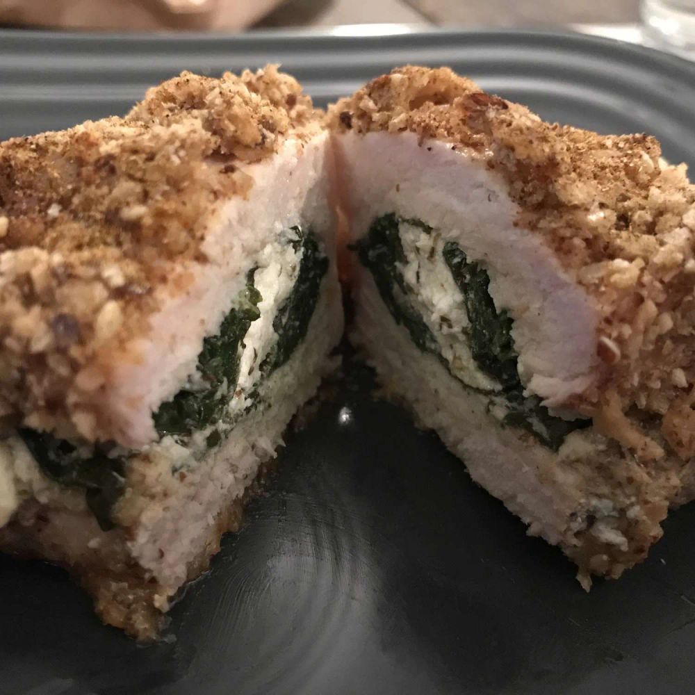 Gouda and Spinach Stuffed Pork Chops