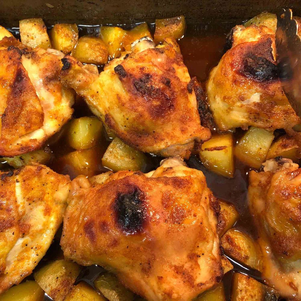 Garlic Roasted Chicken and Potatoes