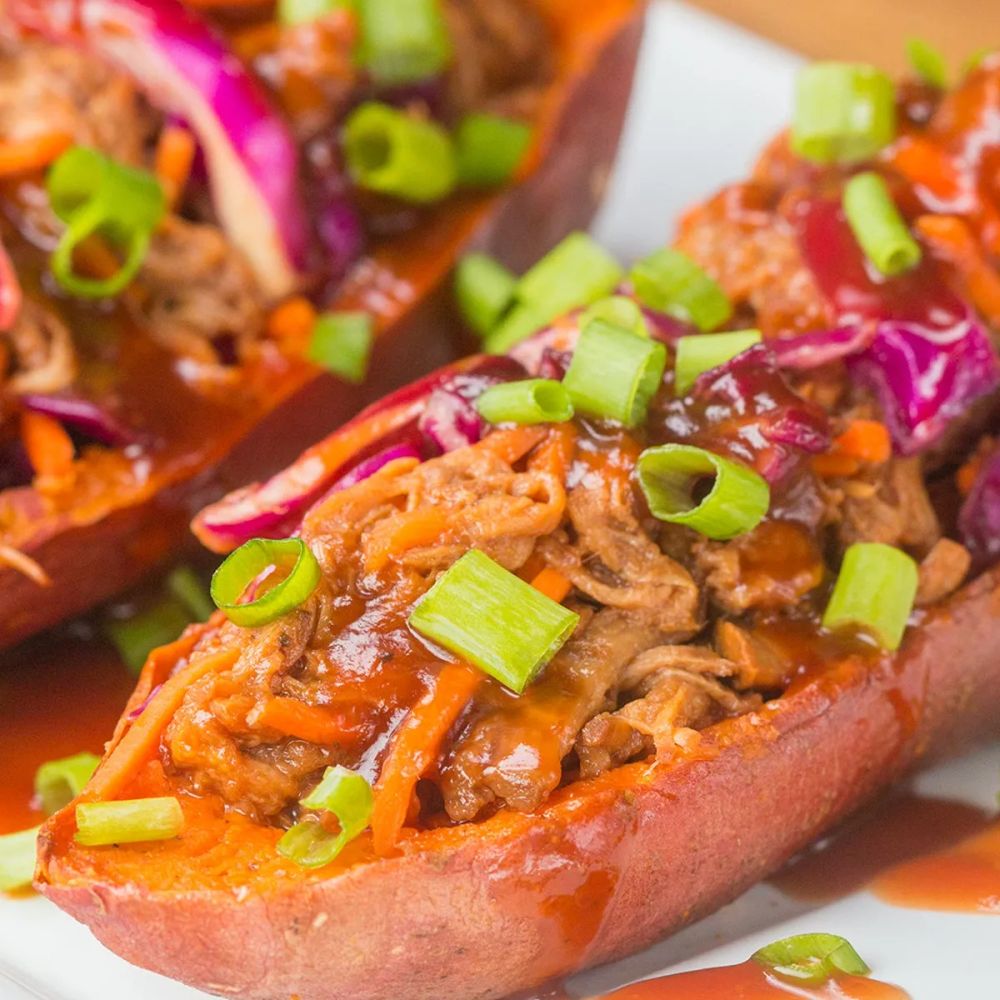 Pulled Pork-stuffed Sweet Potatoes