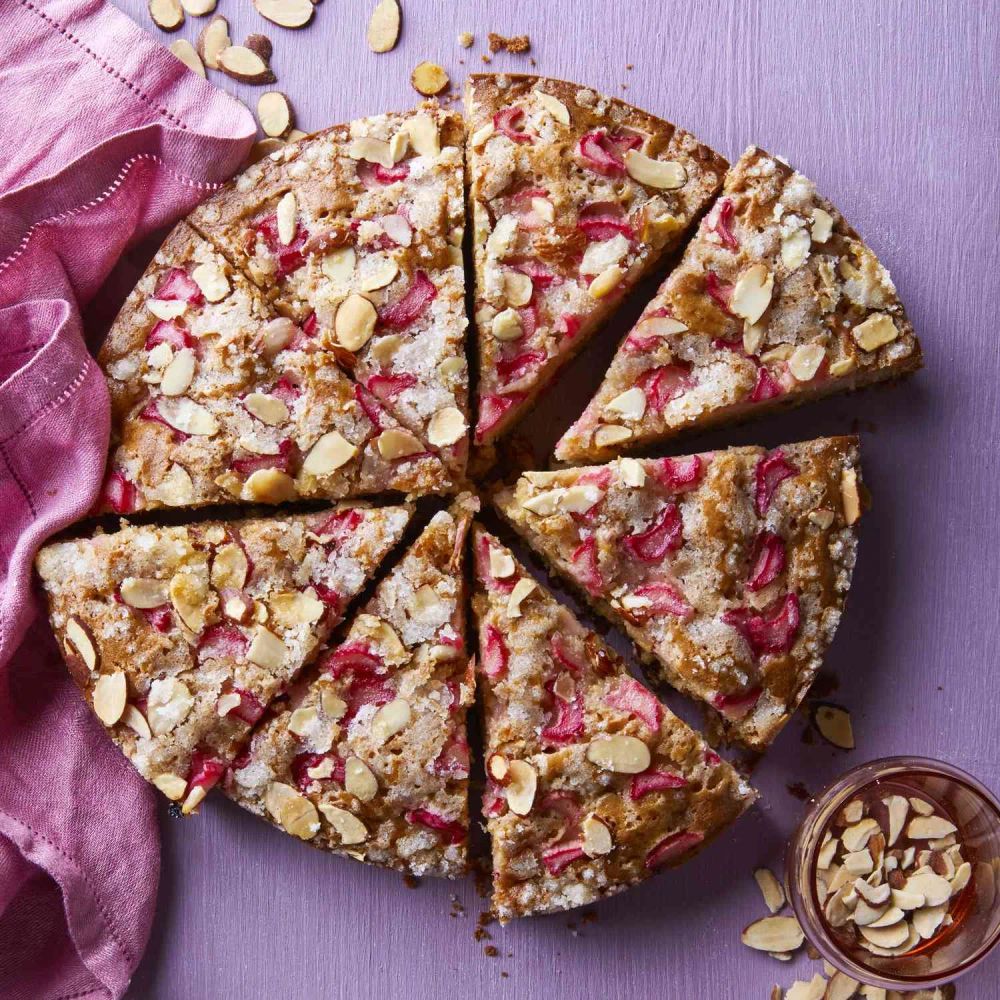 Almond Rhubarb Coffee Cake