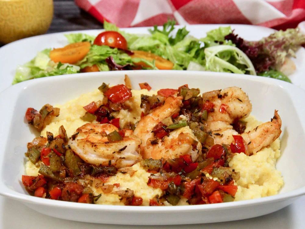 Sauteed Shrimp over Polenta