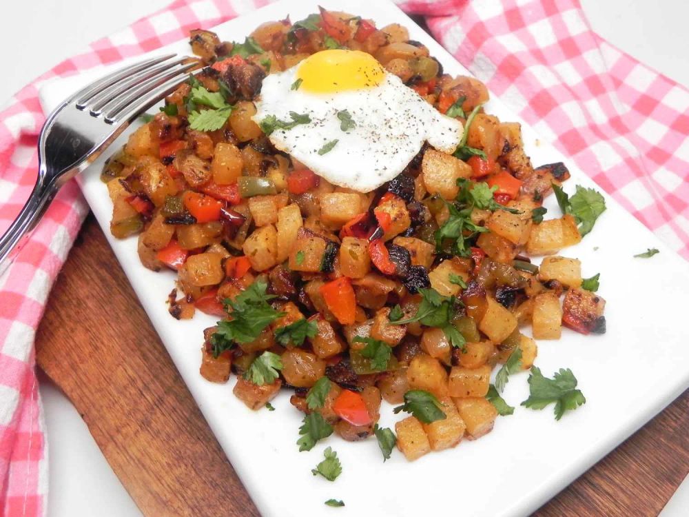 Jicama Hash Browns O'Brien