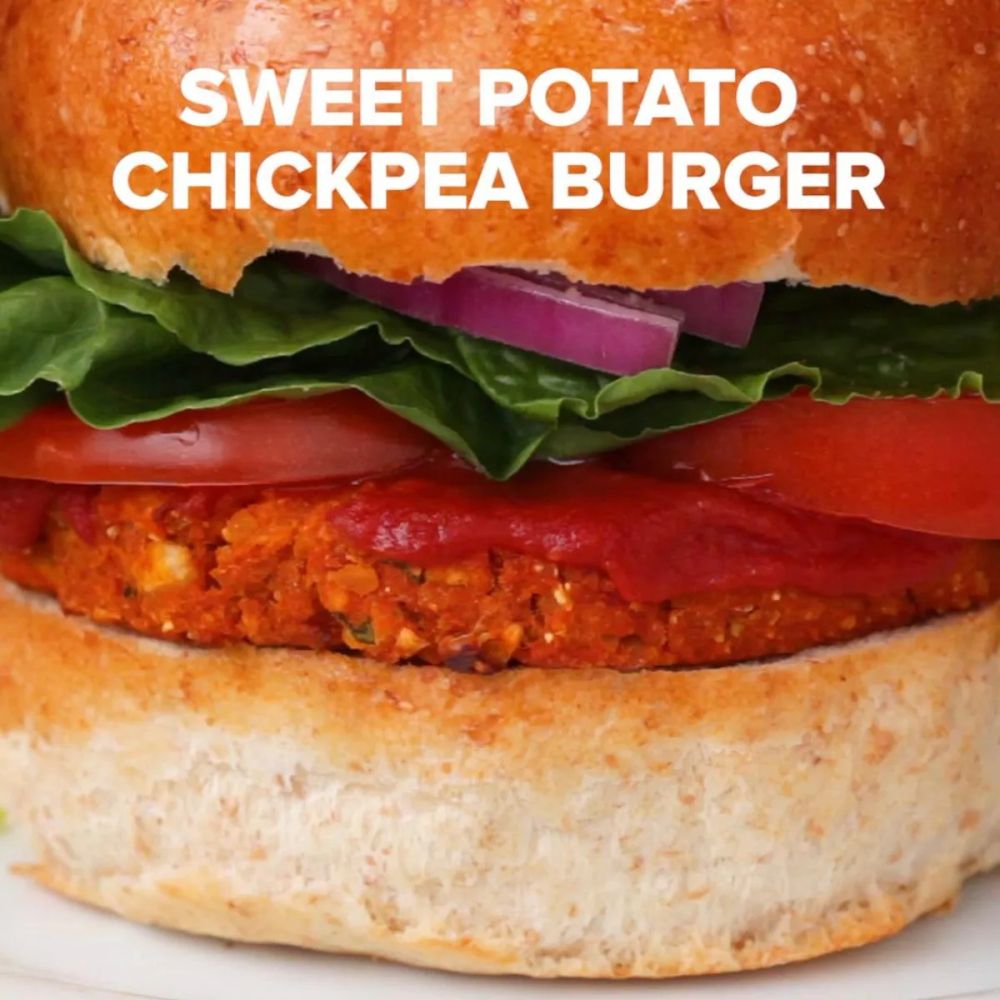 Sweet Potato Chickpea BBQ Veggie Burgers