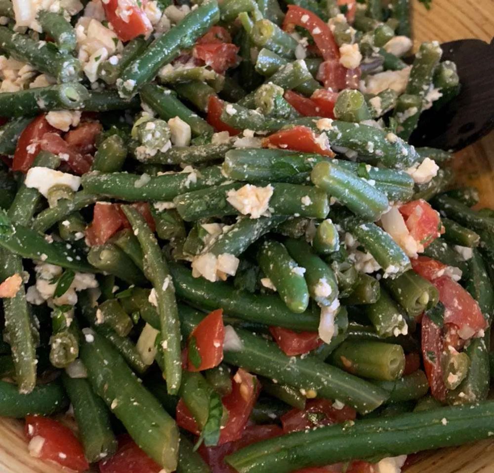 Cold Green Bean Salad with Feta and Cherry Tomatoes