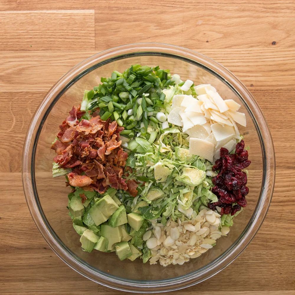 Bacon, Avocado, & Brussels Sprout Salad With Lemon Vinaigrette