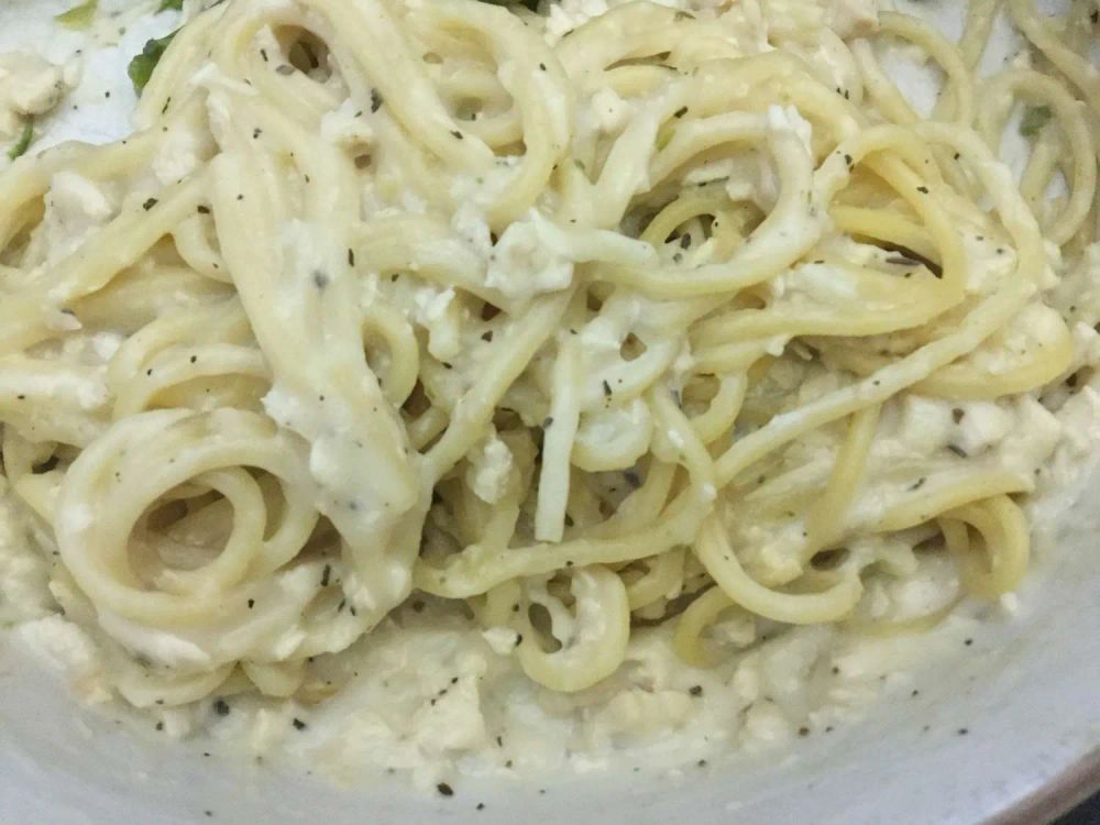 Chicken Spaghetti with White Sauce