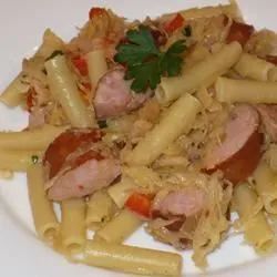 Pasta with Kielbasa and Sauerkraut