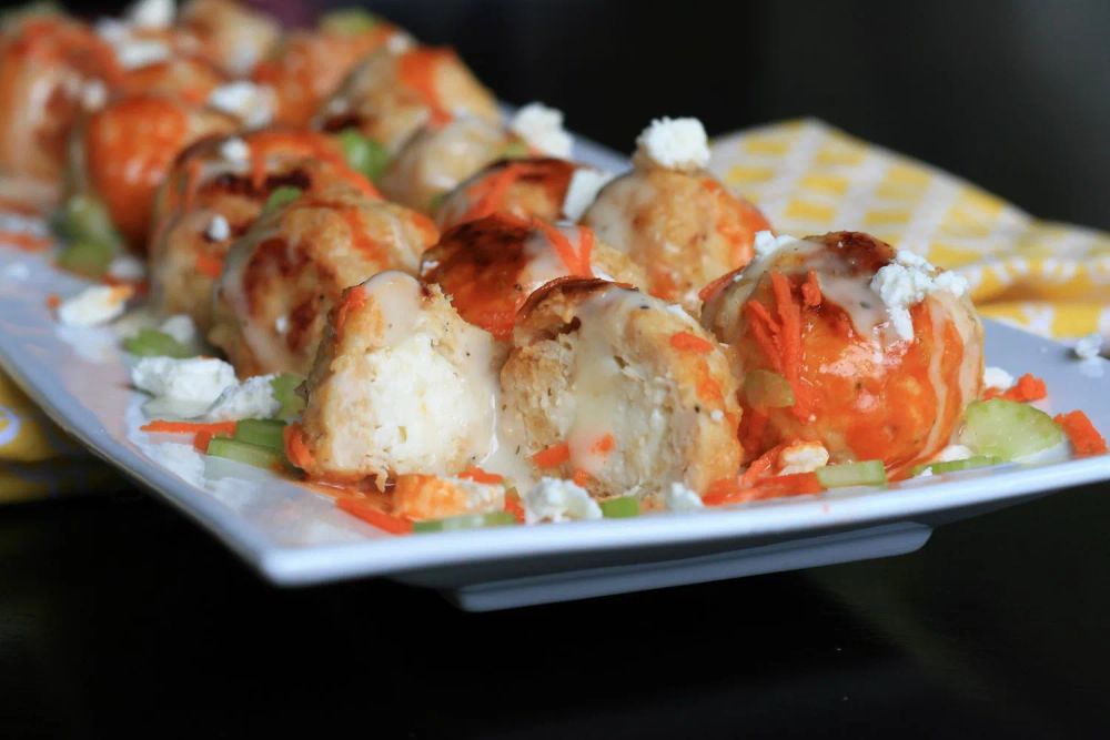 Stuffed Buffalo Chicken Meatballs