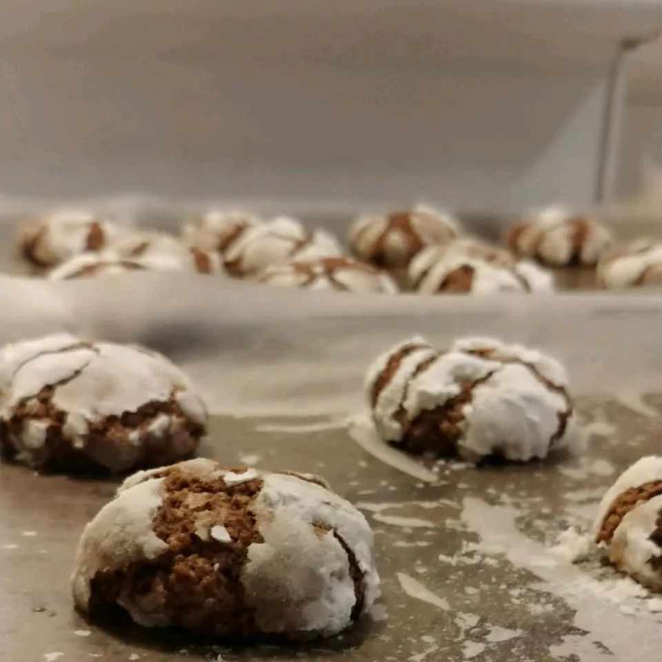 Chocolate Mint Crinkle Cookies