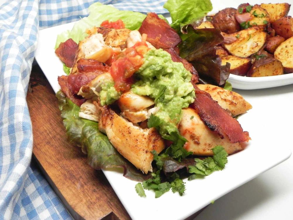 Chicken, Avocado, and Bacon Lettuce Wrap