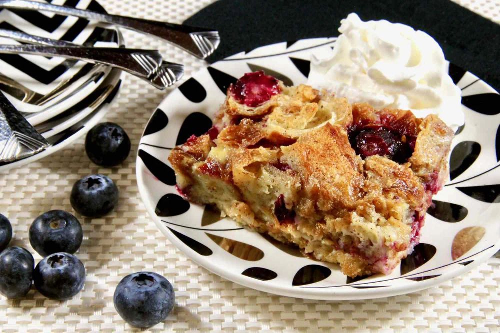 Blueberry Croissant Bread Pudding