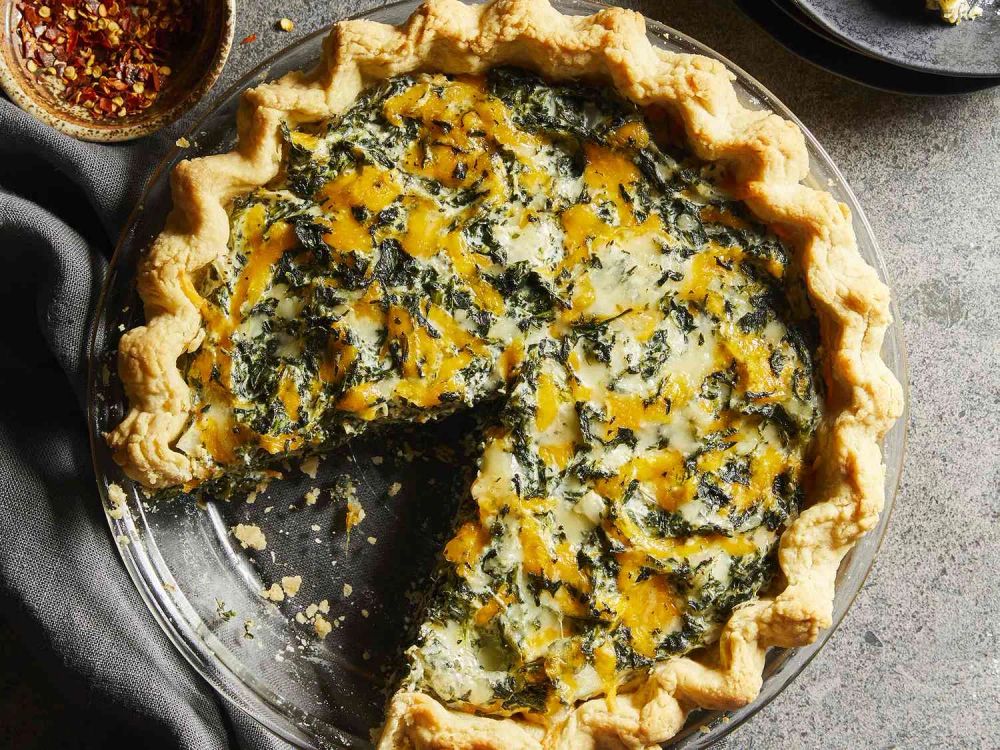 Eggless Tofu Spinach Quiche