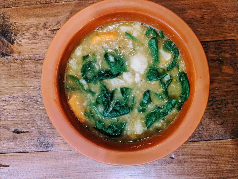 Vegan Curried Cauliflower, Sweet Potato, and Lentil Soup