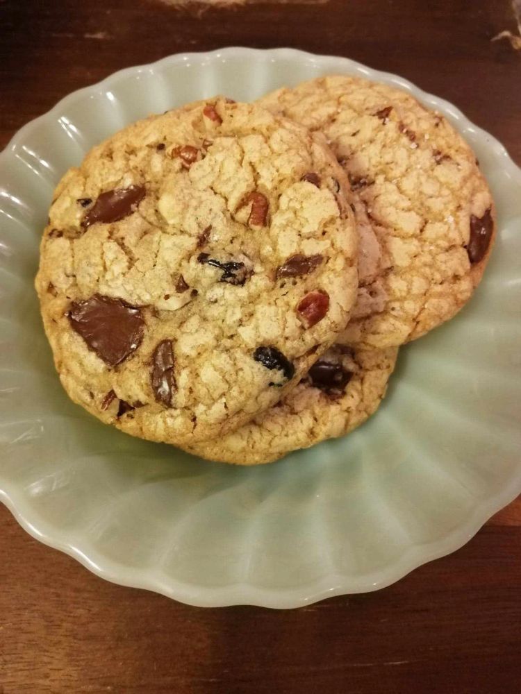 Chocolate Chip Cookies with Cherries and Pecans