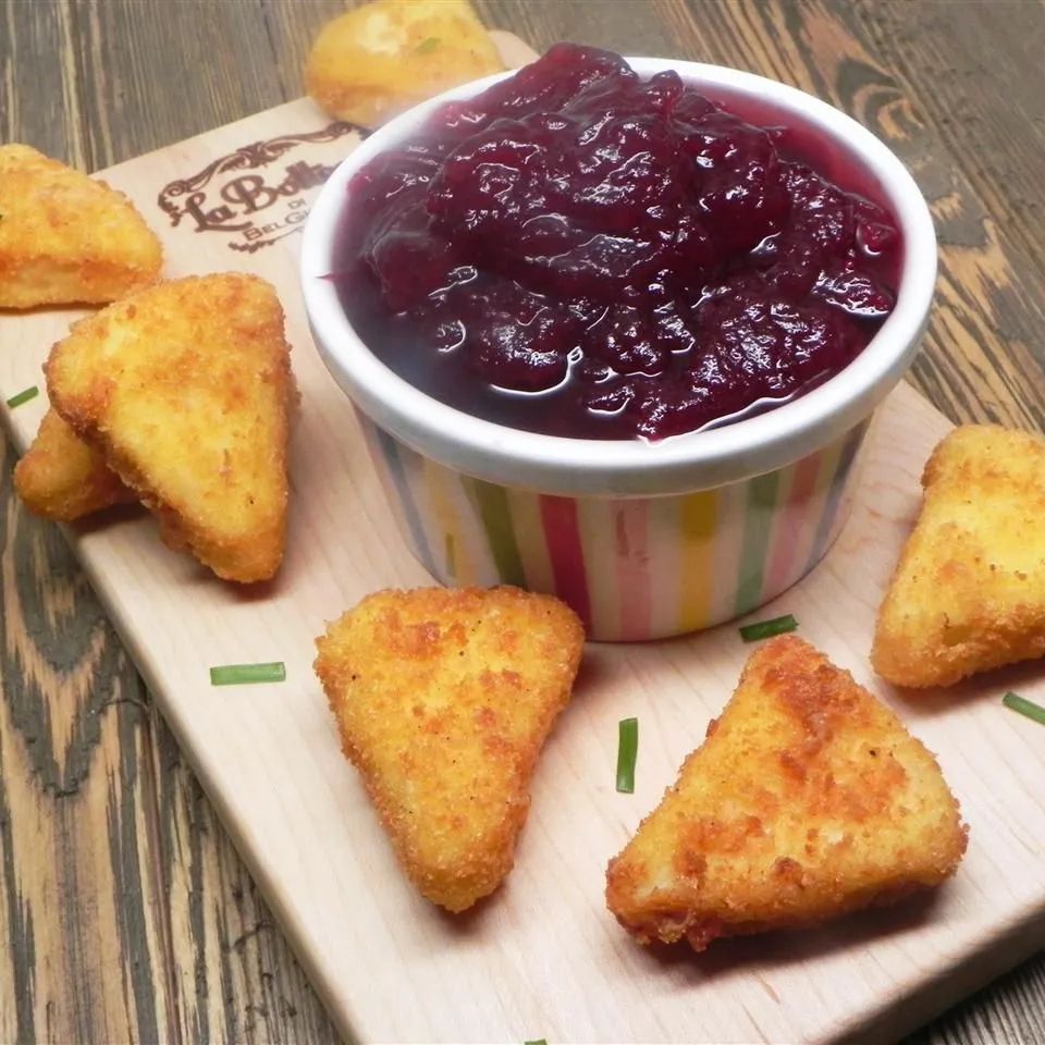 Deep-Fried Camembert and Cranberry Sauce