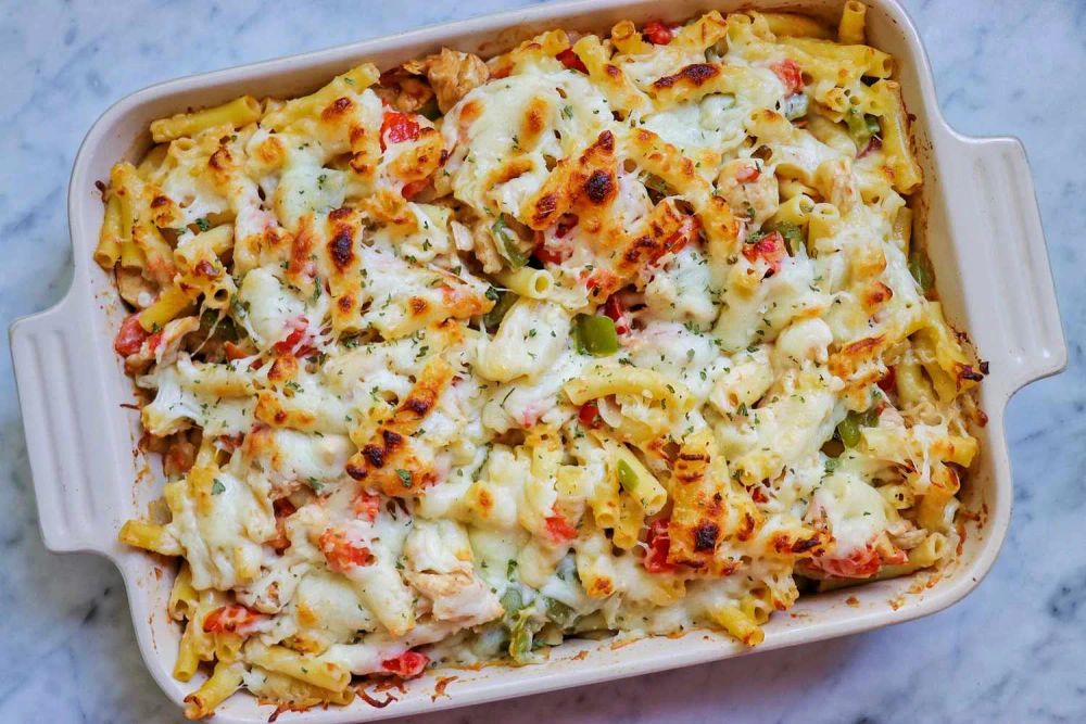 Baked Ziti Alfredo with Cajun Chicken