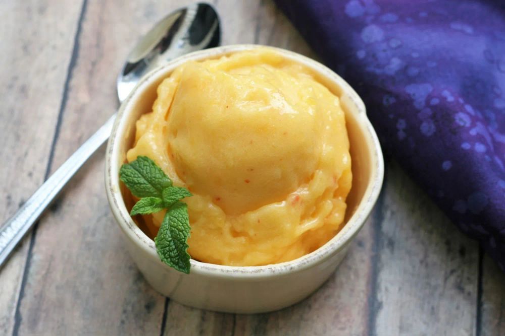 No-Churn Peach Sorbet