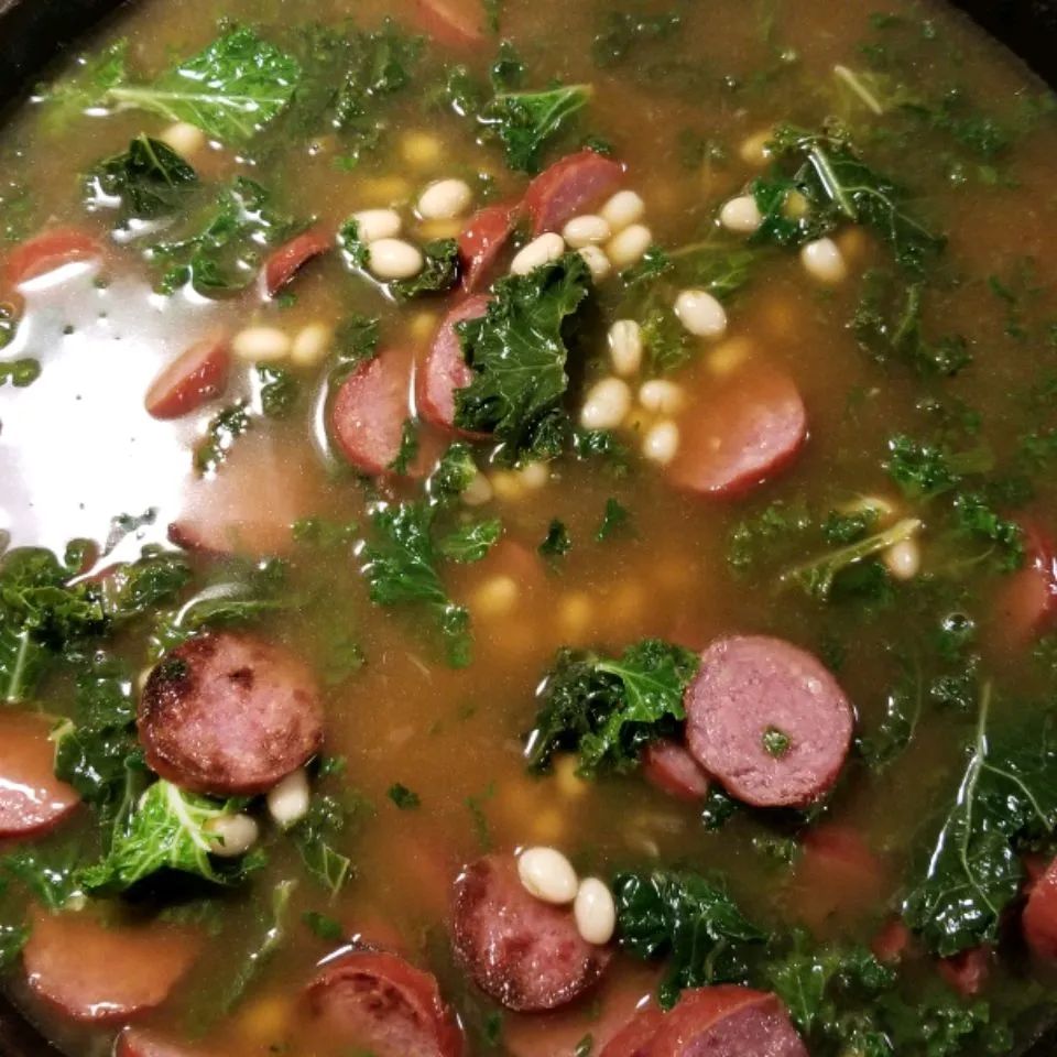 Big Ray's White Bean, Kale, and Kielbasa Soup