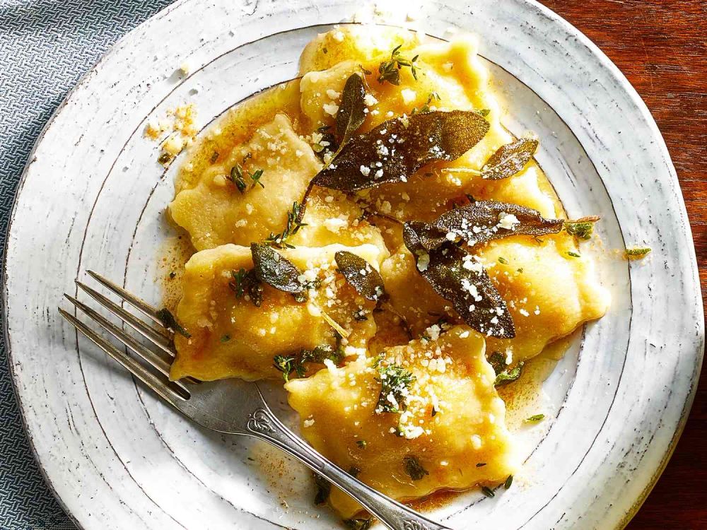 Butternut Squash Ravioli with Brown Butter Sauce