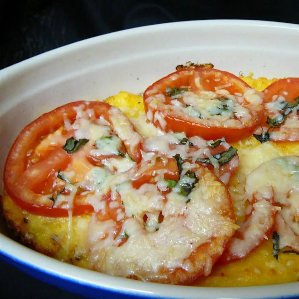 Baked Polenta with Fresh Tomatoes and Parmesan