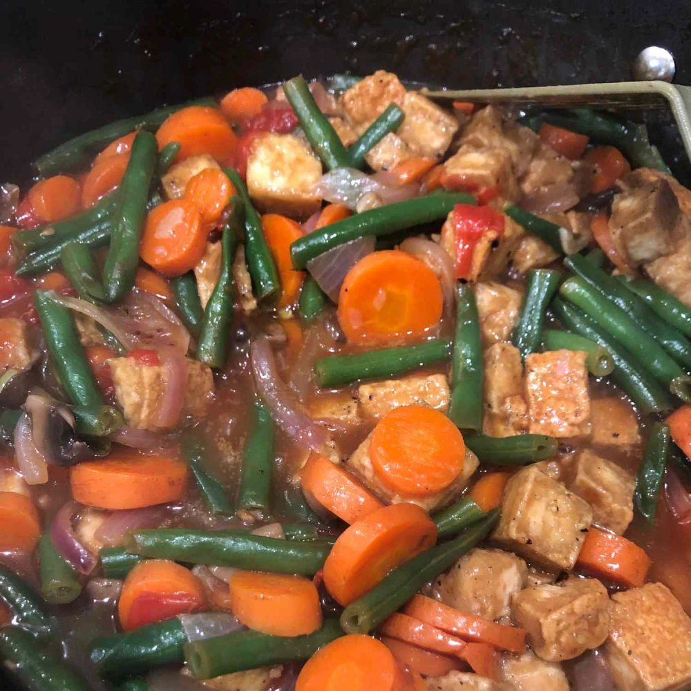 Braised Green Beans with Fried Tofu