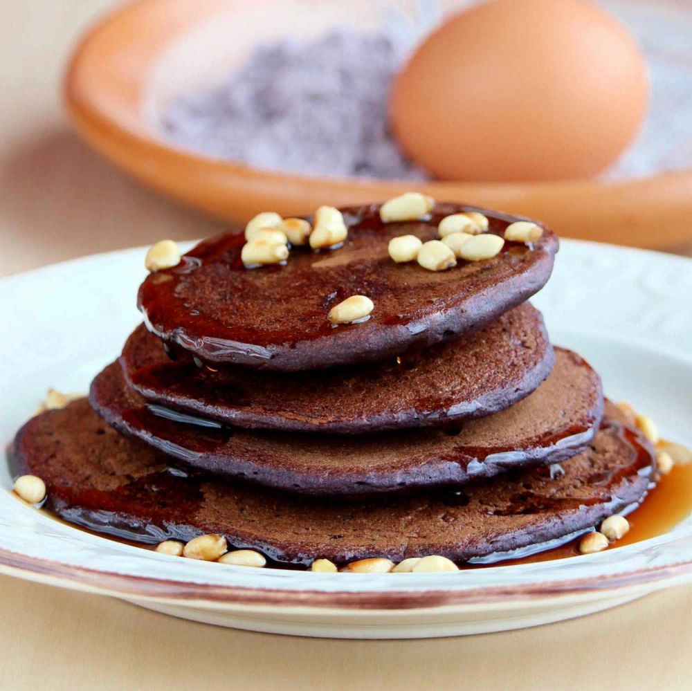 Blue Cornmeal Pancakes