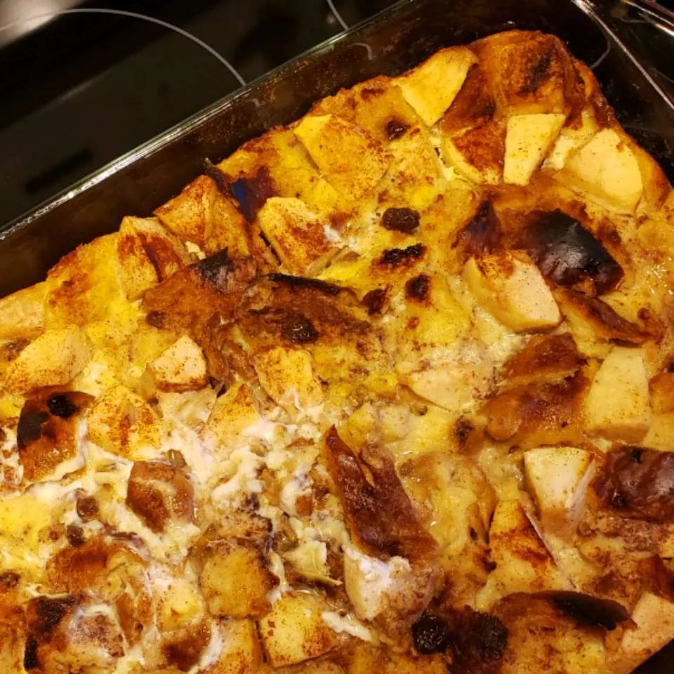 Eggnog and Apple Bread Pudding