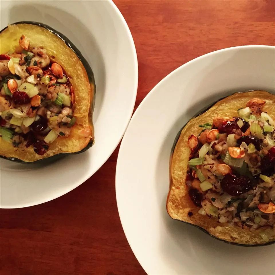 Wild Rice Stuffed Acorn Squash