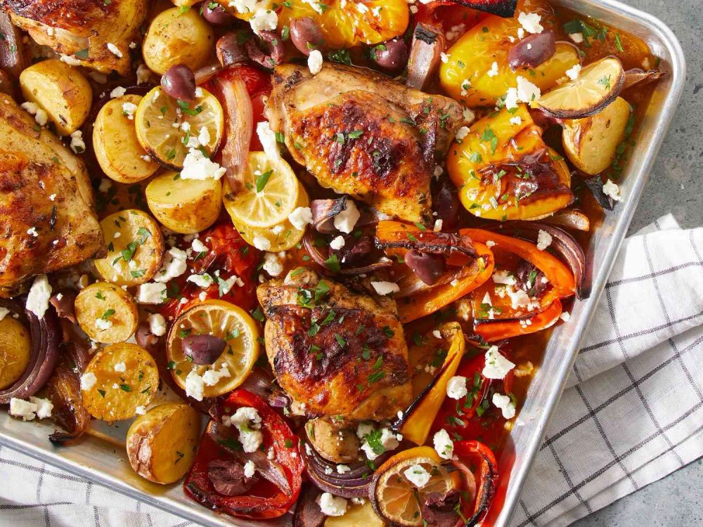 Mediterranean Chicken Sheet Pan Dinner