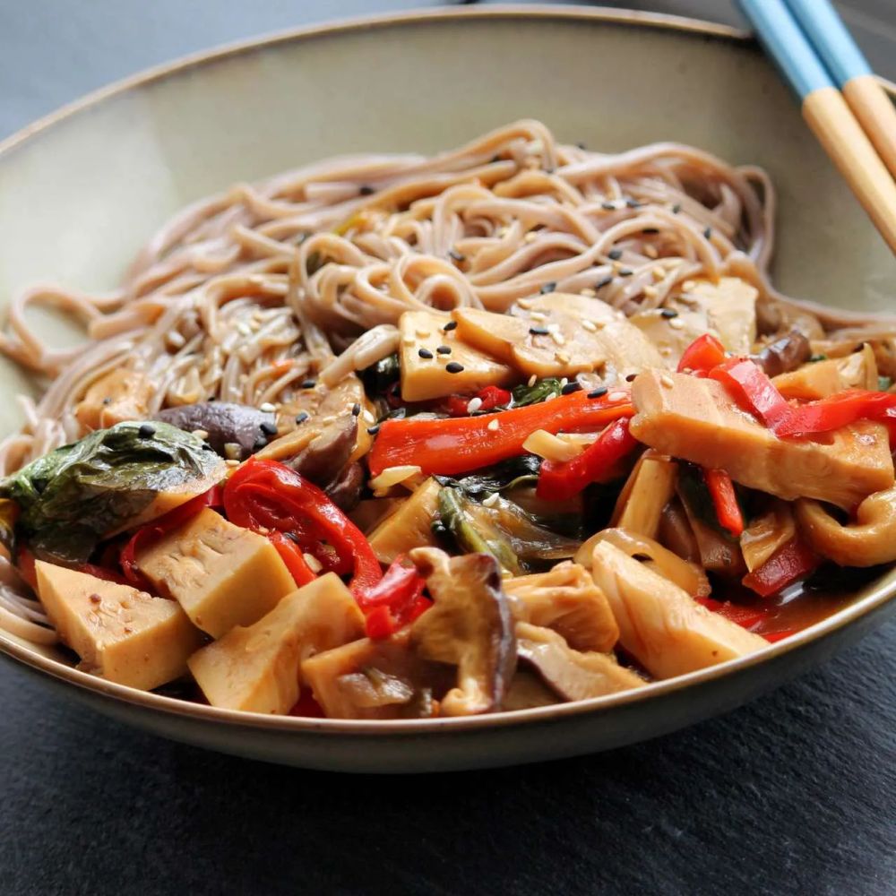 Mushroom and Jackfruit Stir-Fry with Soba